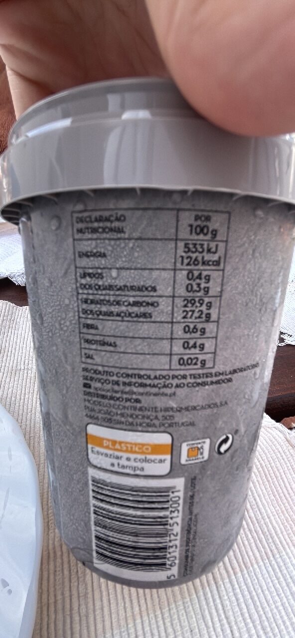Foto da tabela nutricional