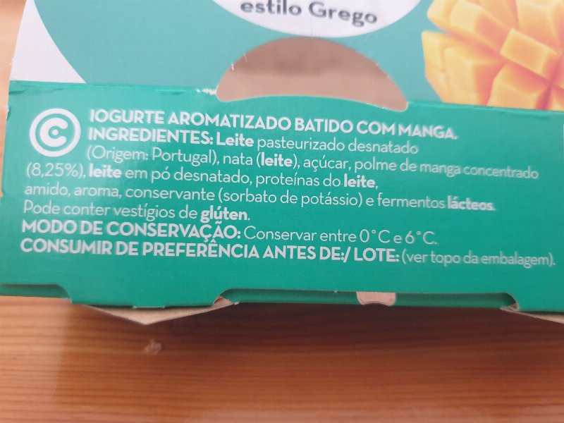 Foto da lista de ingredientes