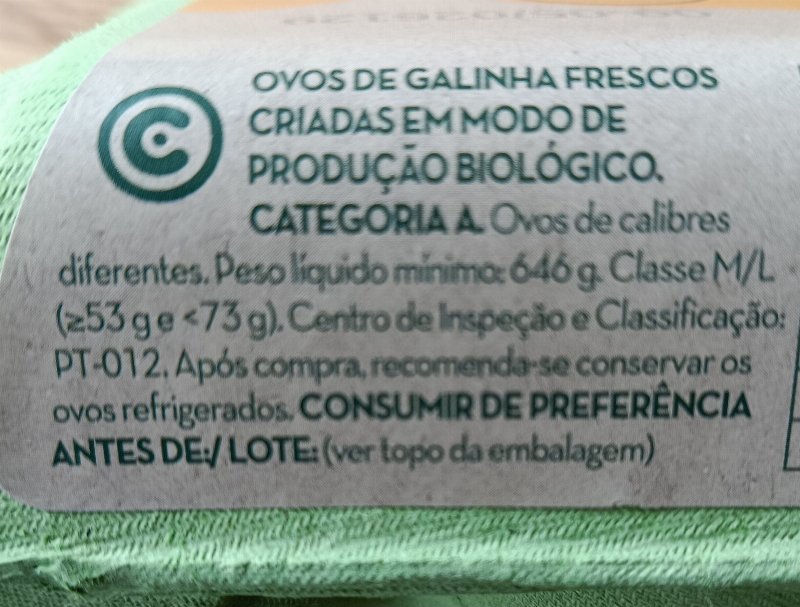 Foto da lista de ingredientes