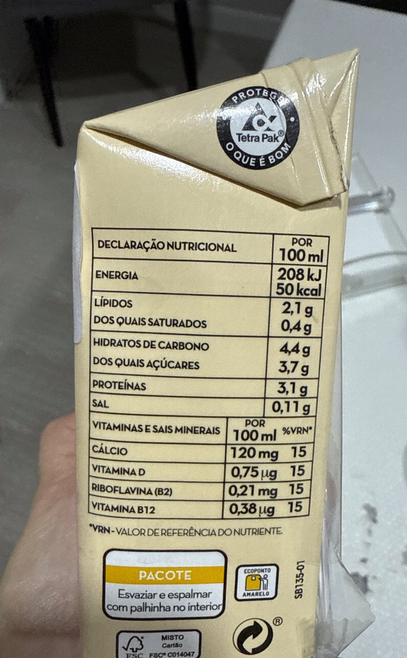 Foto da tabela nutricional