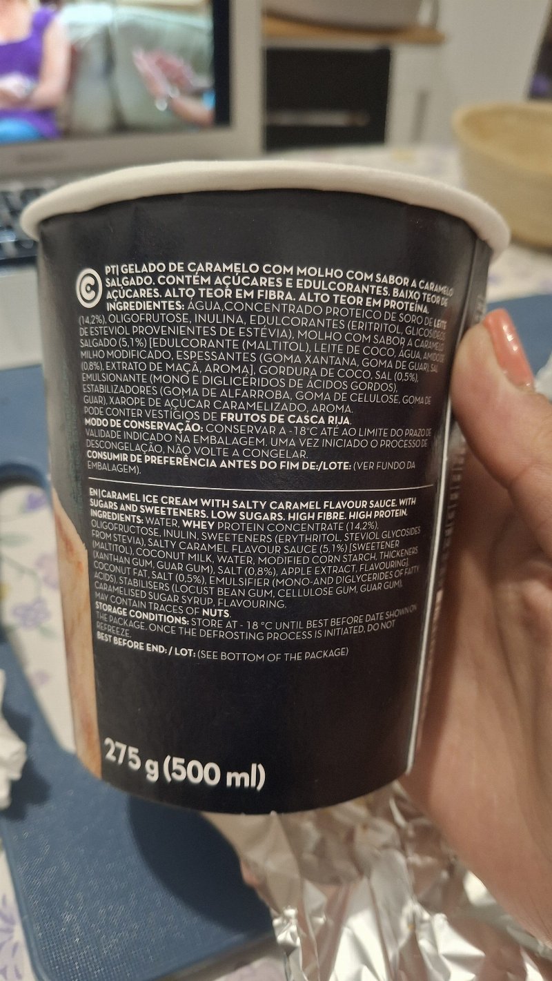 Foto da lista de ingredientes