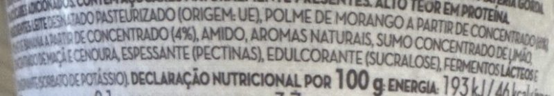 Foto da lista de ingredientes