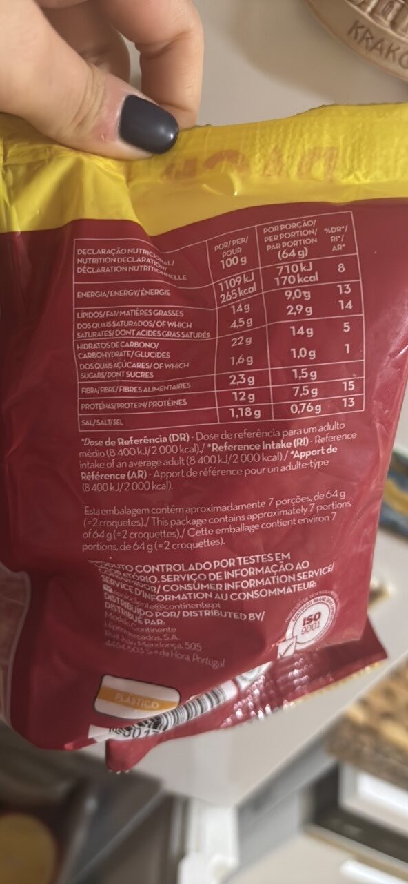 Foto da tabela nutricional