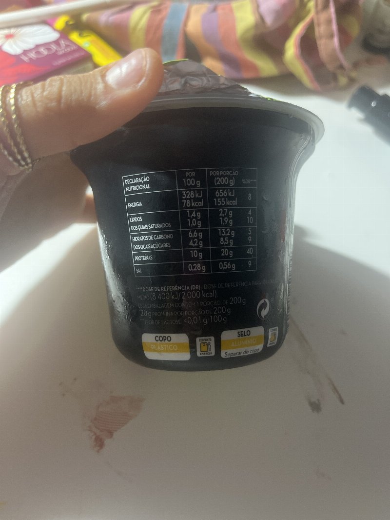Foto da tabela nutricional