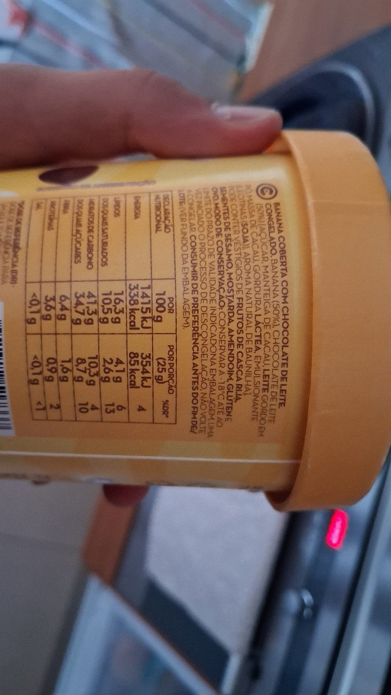 Foto da lista de ingredientes