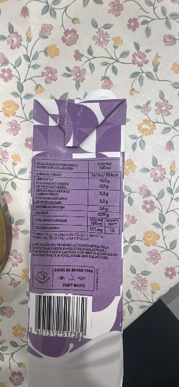Foto da tabela nutricional