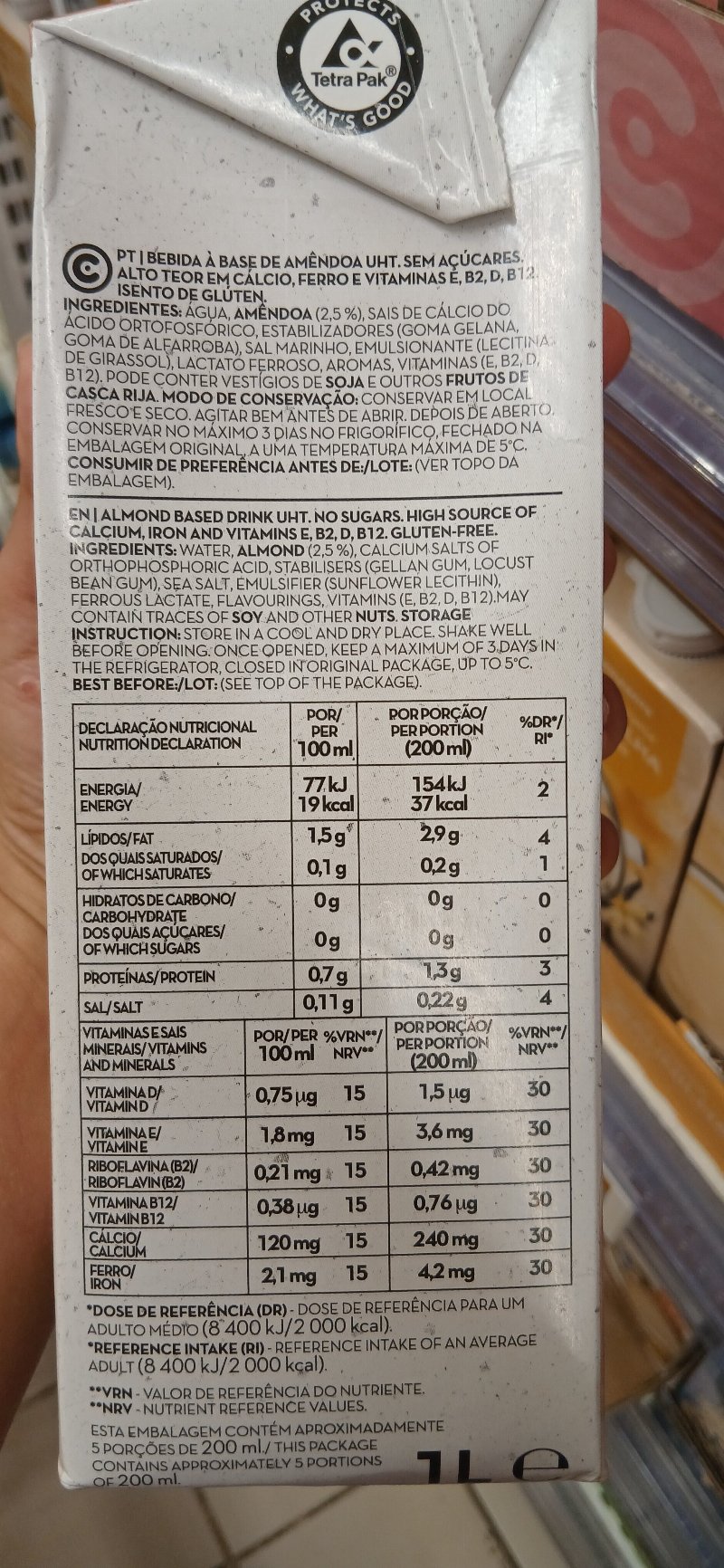 Foto da lista de ingredientes