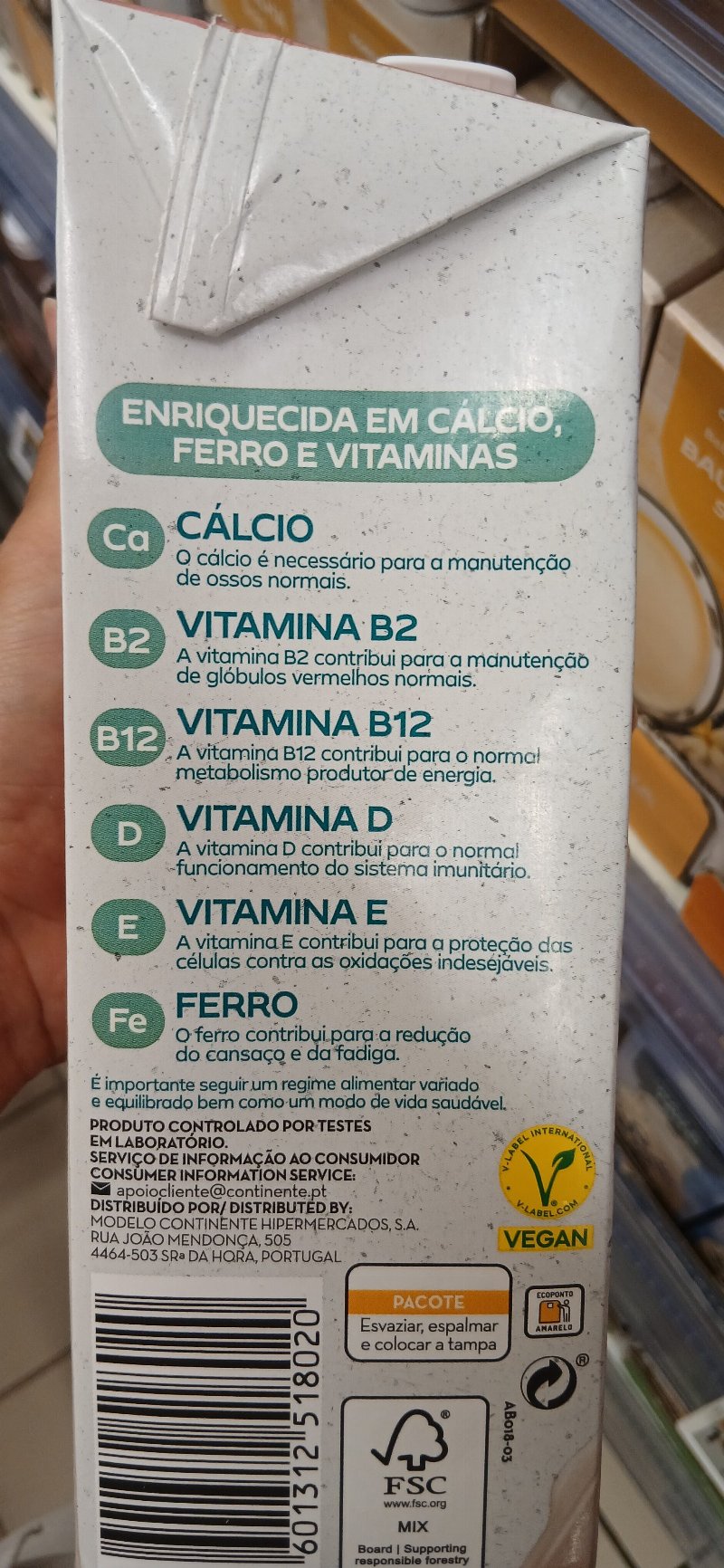 Foto da tabela nutricional