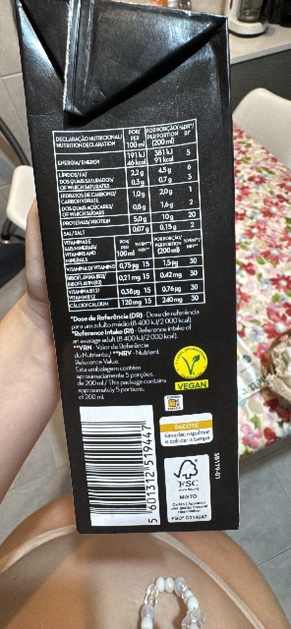 Foto da tabela nutricional