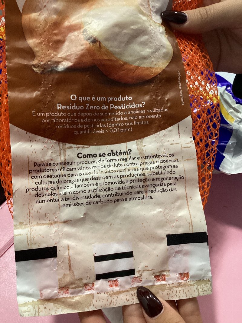 Foto da lista de ingredientes
