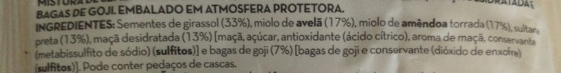 Foto da lista de ingredientes