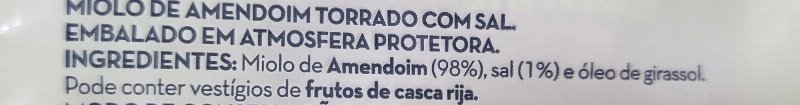 Foto da lista de ingredientes