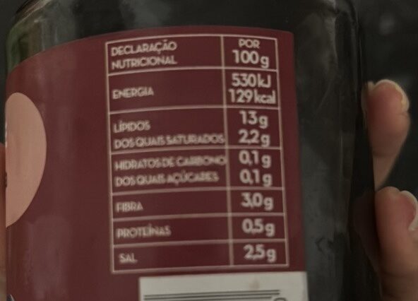 Foto da tabela nutricional