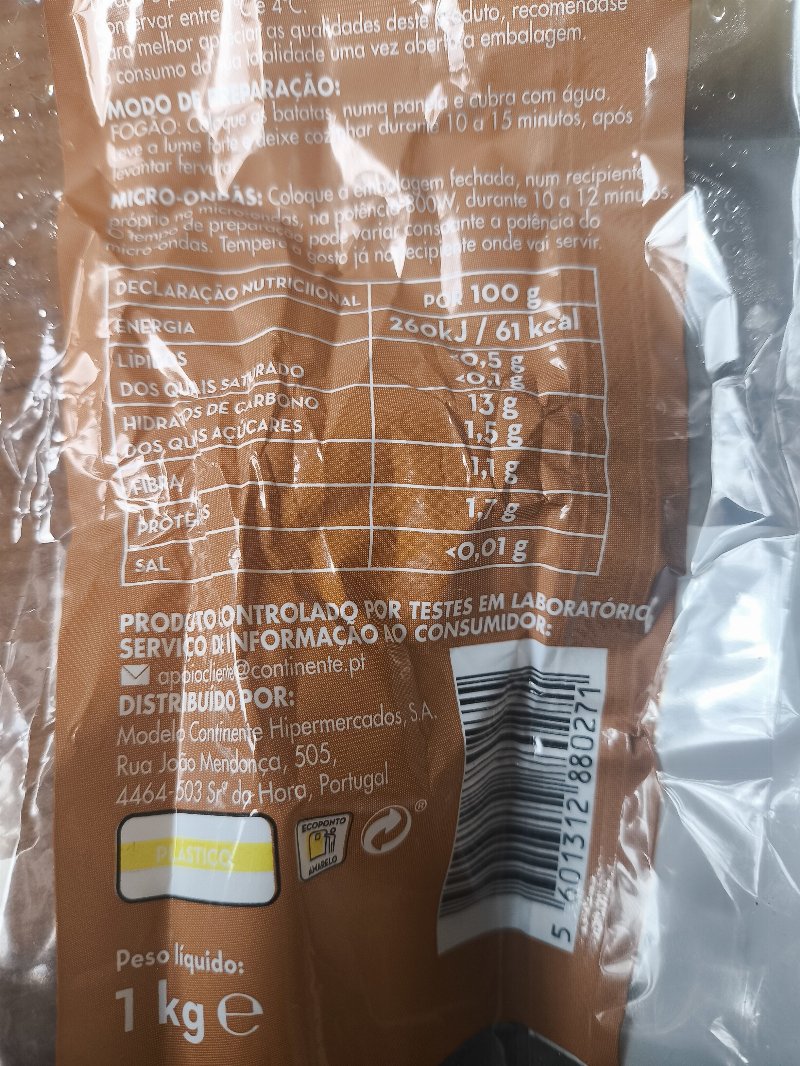 Foto da tabela nutricional