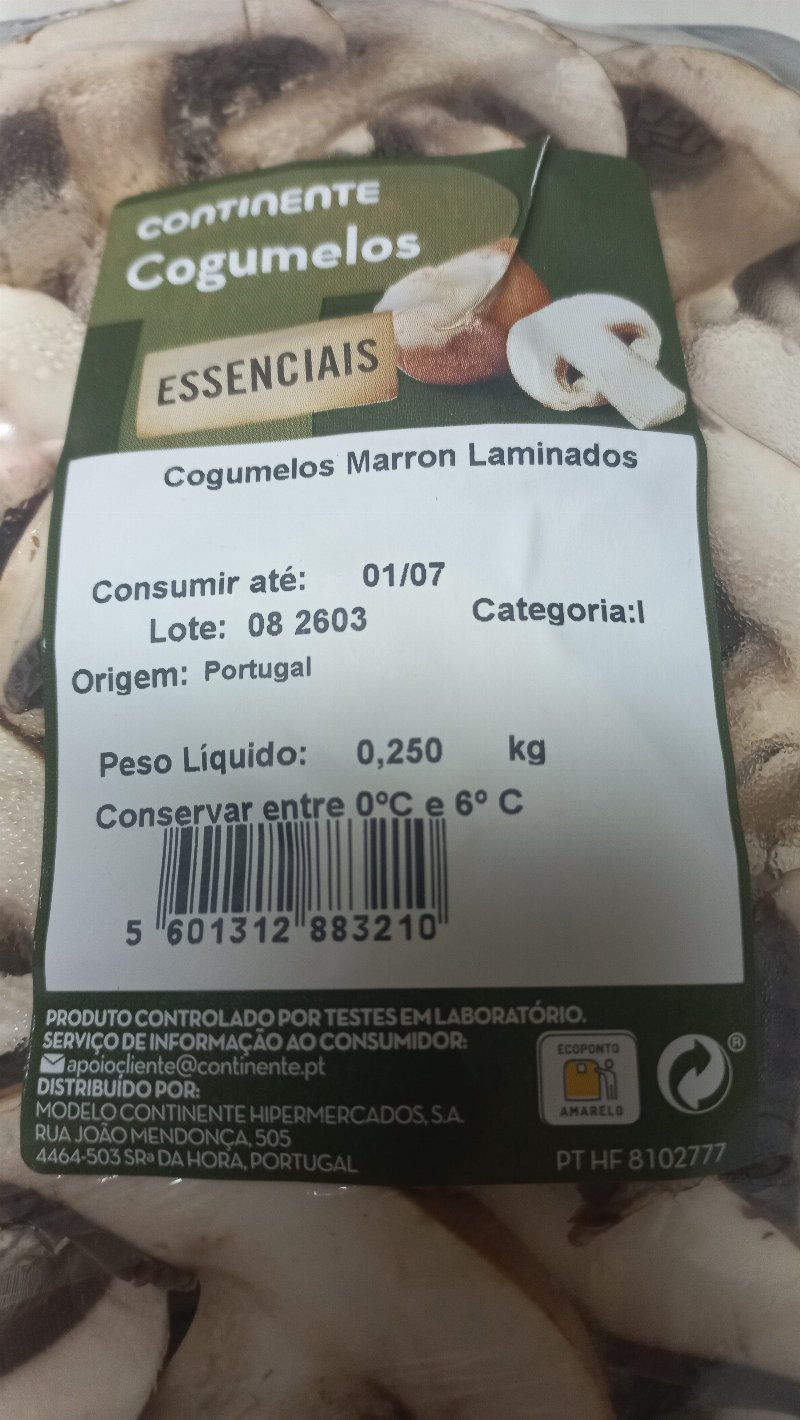 Foto da lista de ingredientes