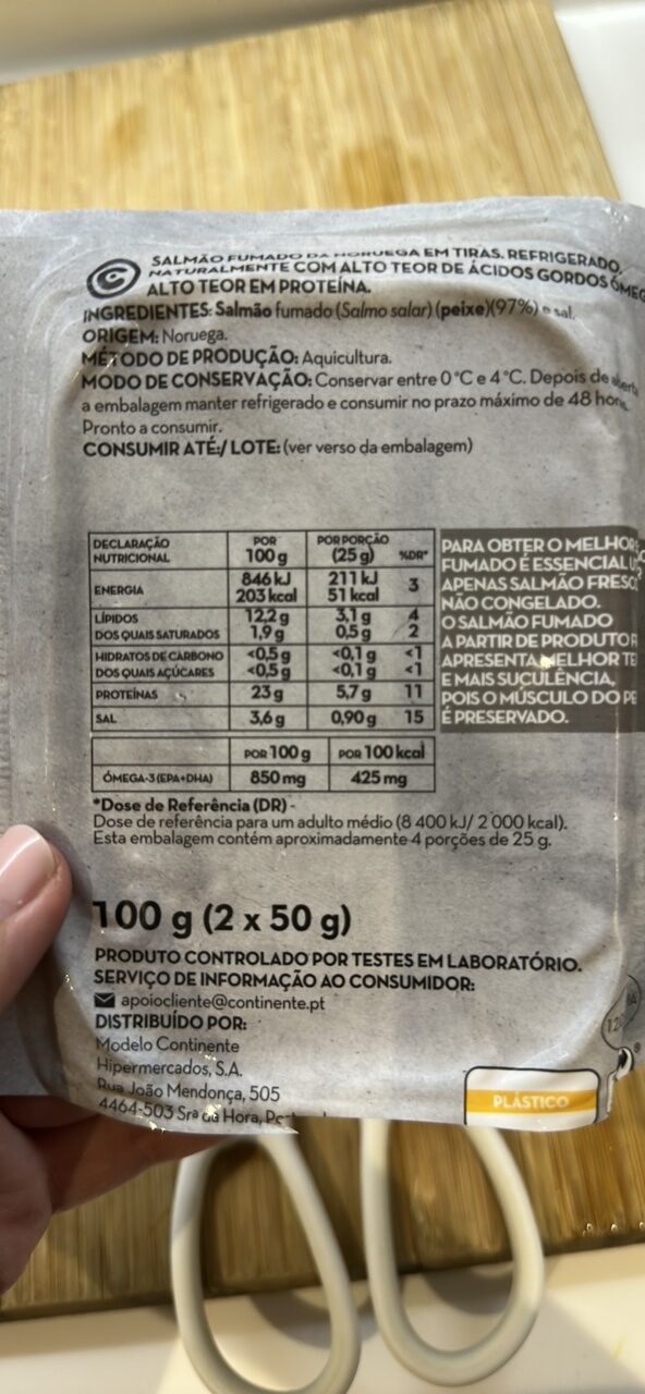 Foto da tabela nutricional