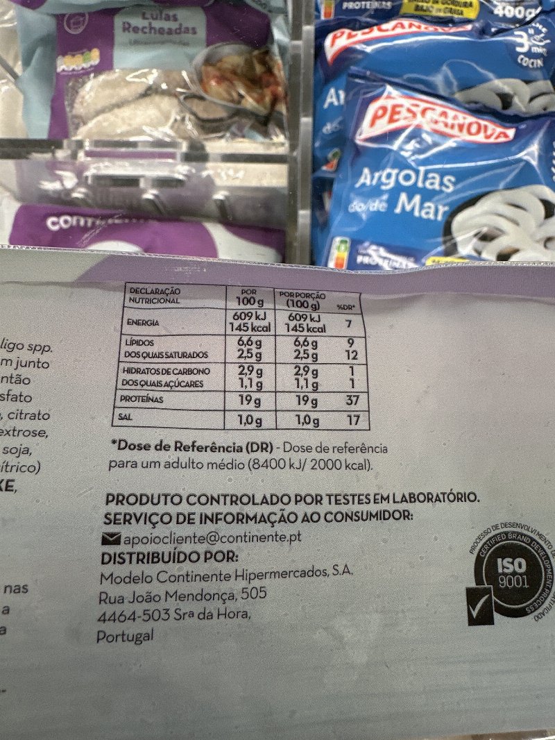 Foto da tabela nutricional