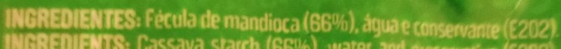 Foto da lista de ingredientes