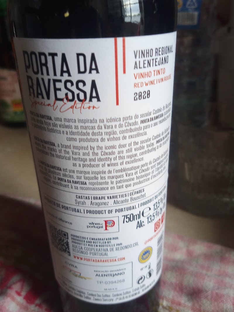 Foto da tabela nutricional