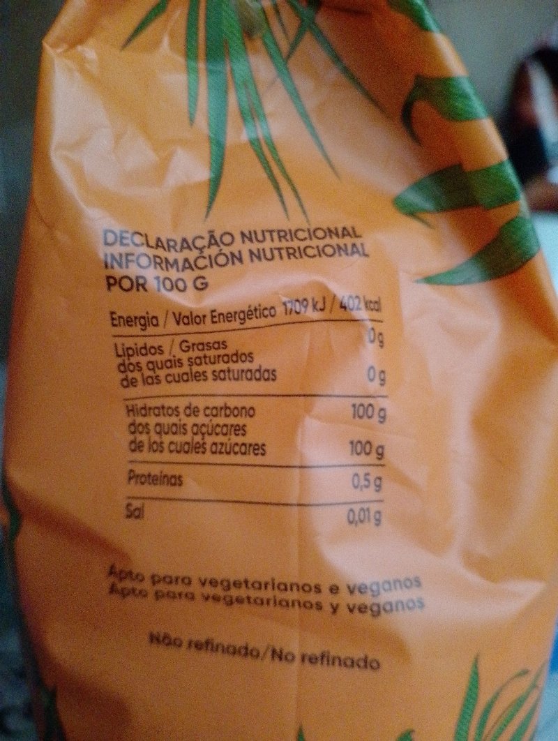 Foto da tabela nutricional