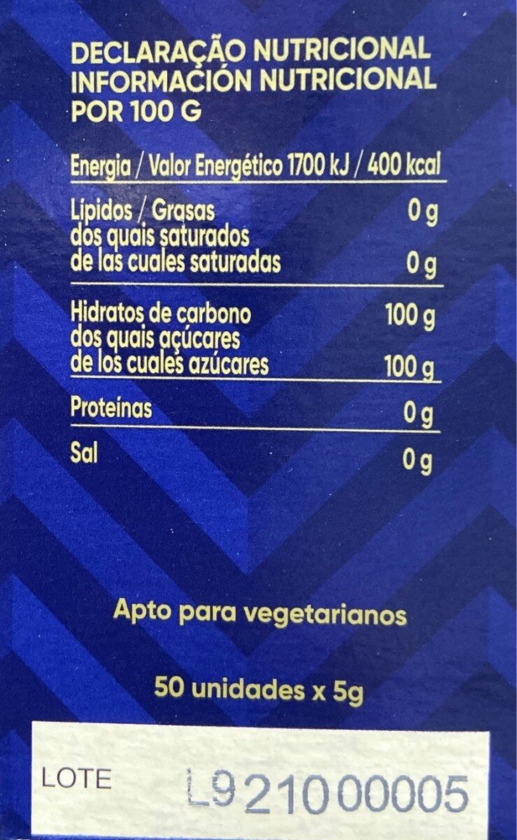 Foto da tabela nutricional