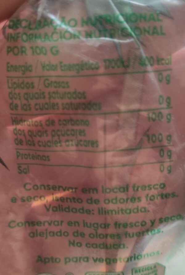 Foto da lista de ingredientes