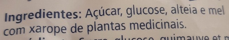 Foto da lista de ingredientes