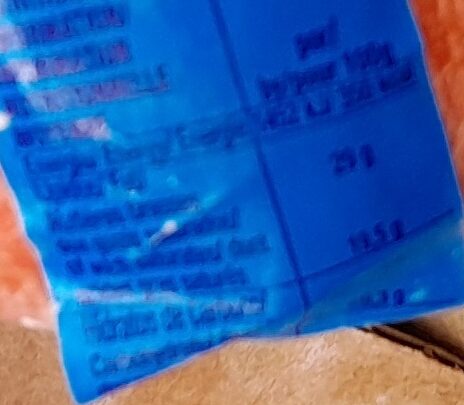 Foto da tabela nutricional