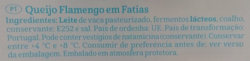 Foto da lista de ingredientes