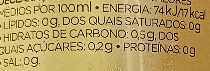Foto da tabela nutricional