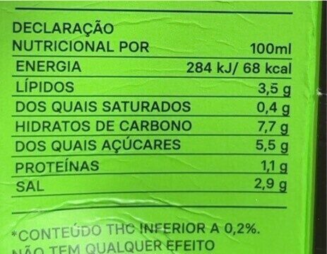 Foto da tabela nutricional
