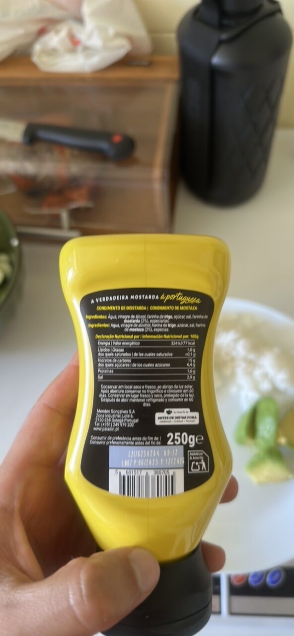Foto da tabela nutricional