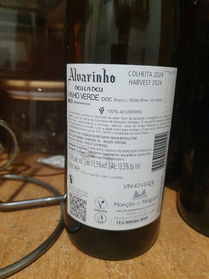 Foto da lista de ingredientes