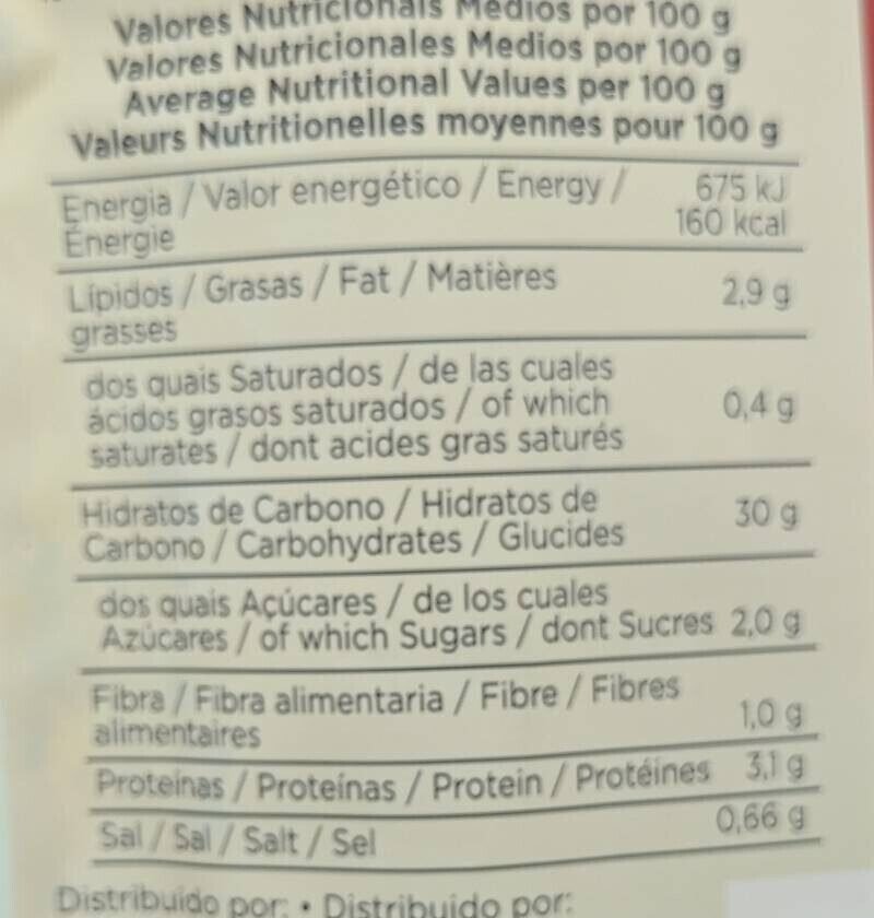 Foto da tabela nutricional