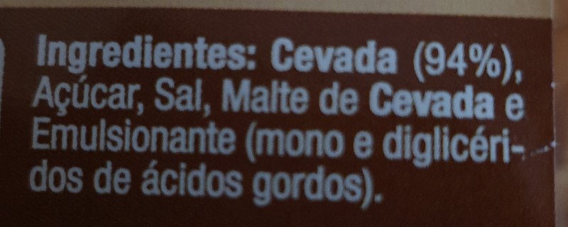 Foto da lista de ingredientes