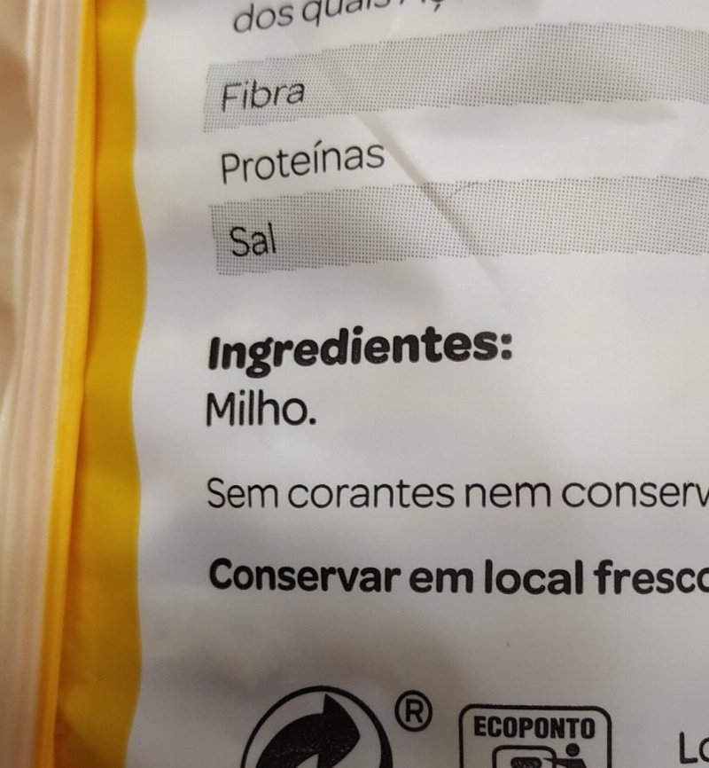 Foto da lista de ingredientes