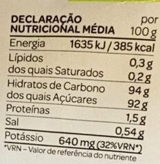Foto da tabela nutricional