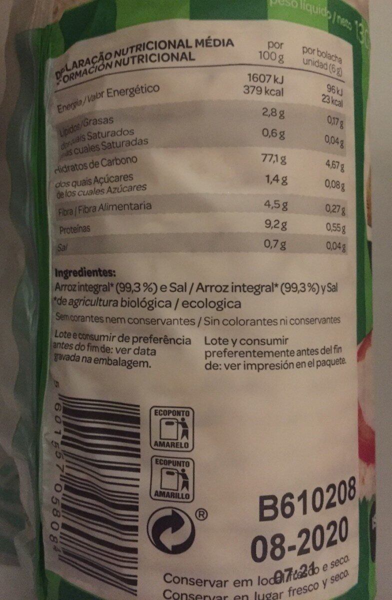 Foto da tabela nutricional