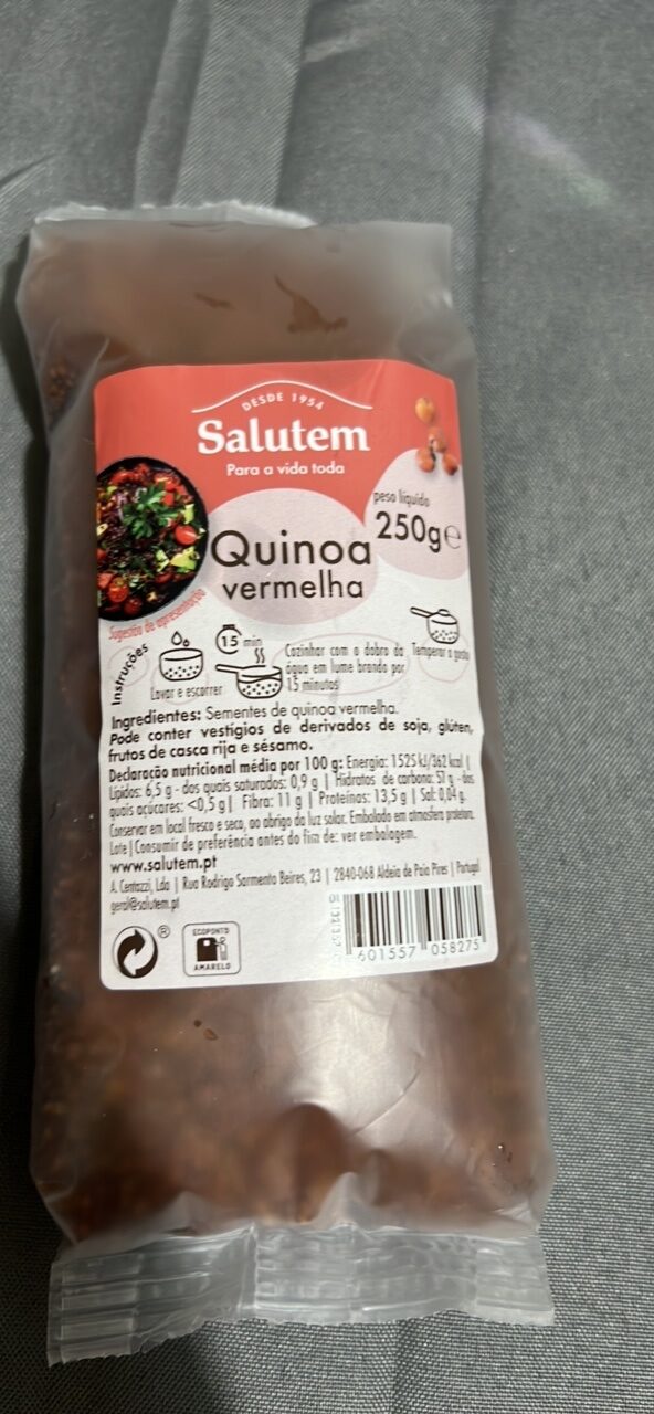 Foto da tabela nutricional
