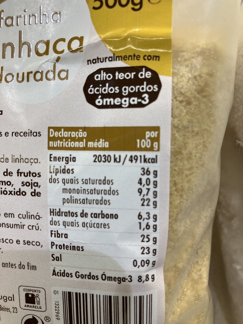 Foto da lista de ingredientes