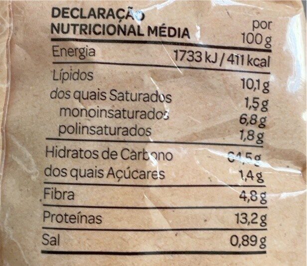 Foto da tabela nutricional