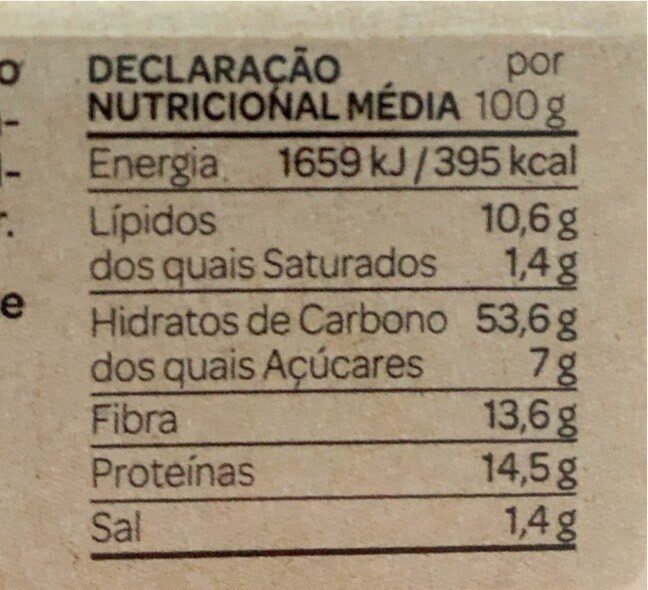 Foto da tabela nutricional