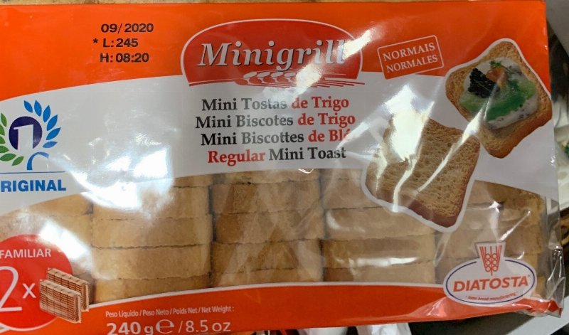 Foto da tabela nutricional