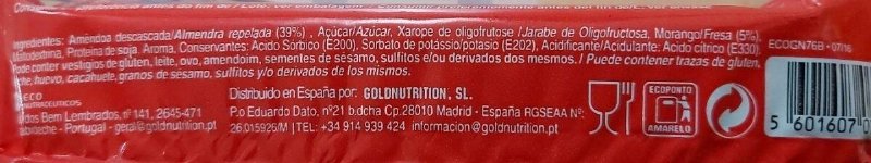 Foto da tabela nutricional