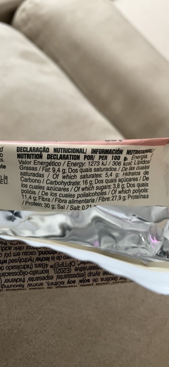 Foto da tabela nutricional