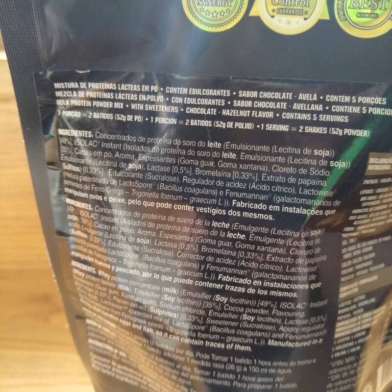 Foto da lista de ingredientes