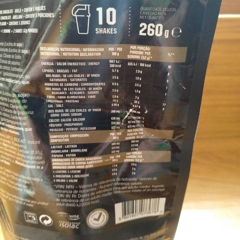 Foto da tabela nutricional