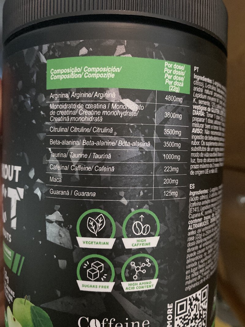 Foto da tabela nutricional