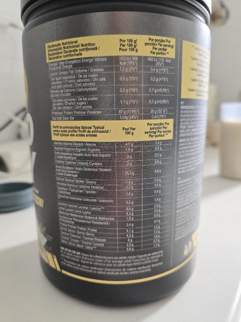 Foto da tabela nutricional