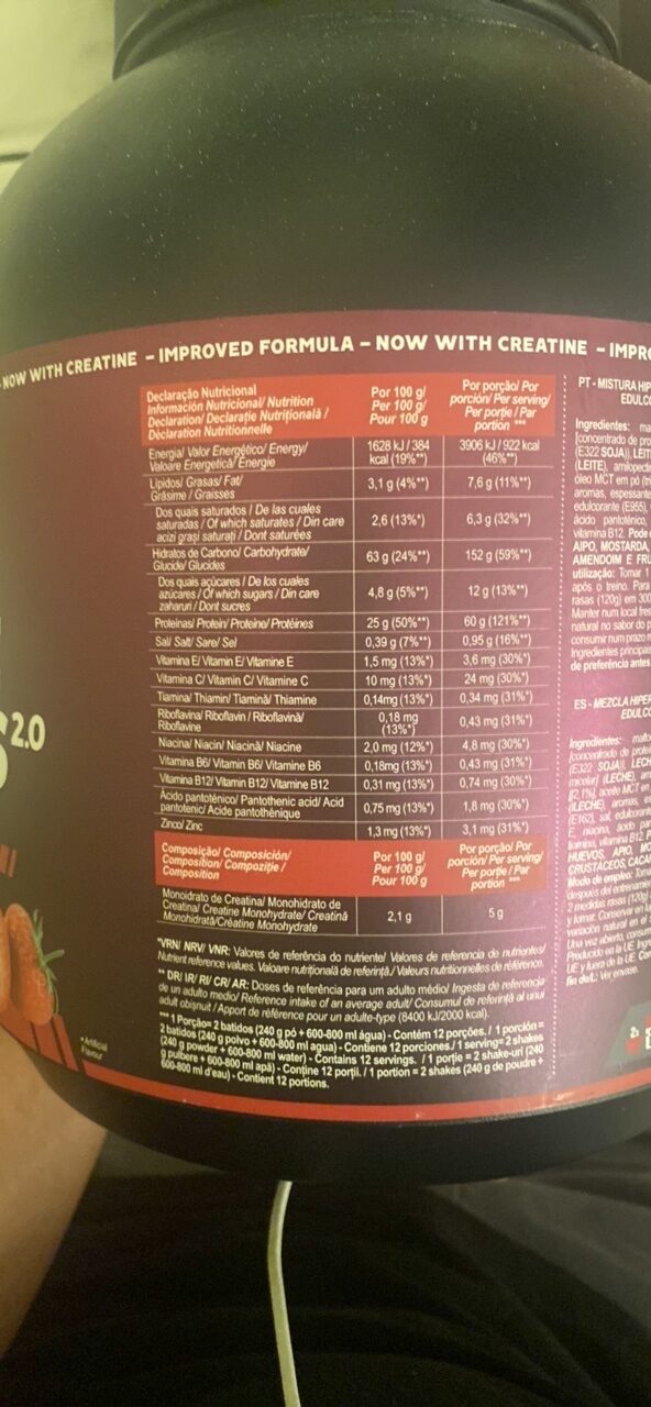Foto da tabela nutricional